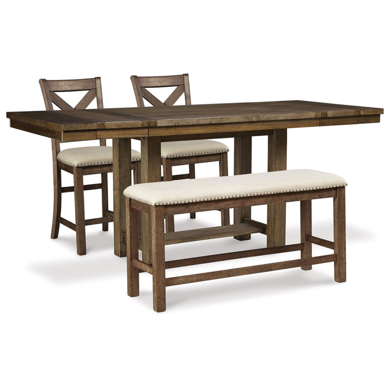 Signature Design by Ashley Moriville D631D9 4 pc Counter Height Dining Set IMAGE 1