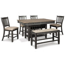 Signature Design by Ashley Tyler Creek D736D8 6 pc Counter Height Dining Set IMAGE 2
