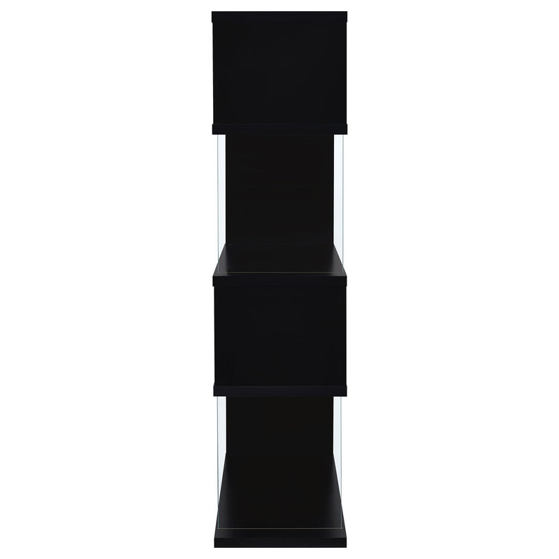 Coaster Furniture Emelle 800340 63-inch 4-shelf Glass Panel Bookshelf - Black IMAGE 6