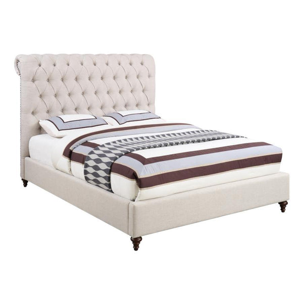  Coaster Furniture Devon 300525KE 57-inch Upholstered Eastern King Panel Bed - Beige IMAGE 1