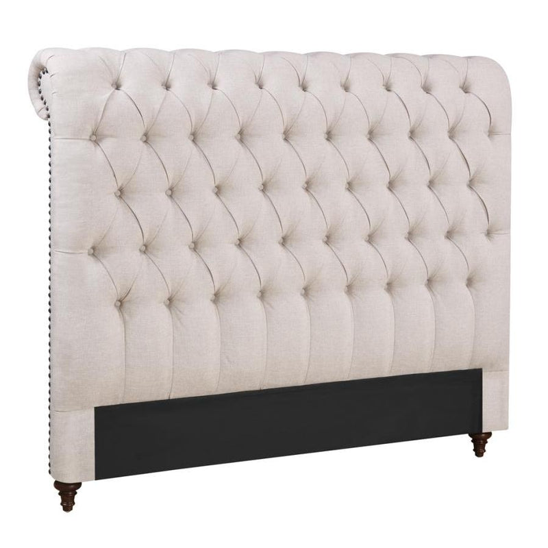  Coaster Furniture Devon 300525KE 57-inch Upholstered Eastern King Panel Bed - Beige IMAGE 3