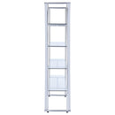  Coaster Furniture Larson 910050 73-inch 4-shelf Glass Bookshelf - Chrome IMAGE 4