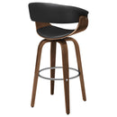 Coaster Furniture Zion 100205 Upholstered Swivel Bar Stool - Walnut and Black IMAGE 7