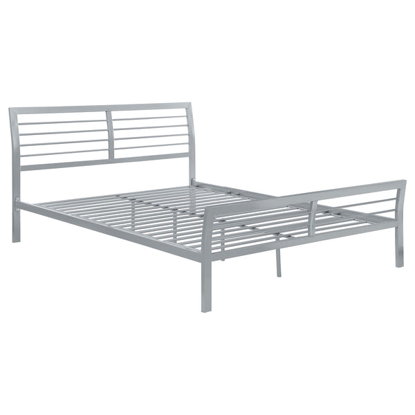 Coaster Furniture Cooper 300201Q Metal Queen Open Frame Bed - Silver IMAGE 1