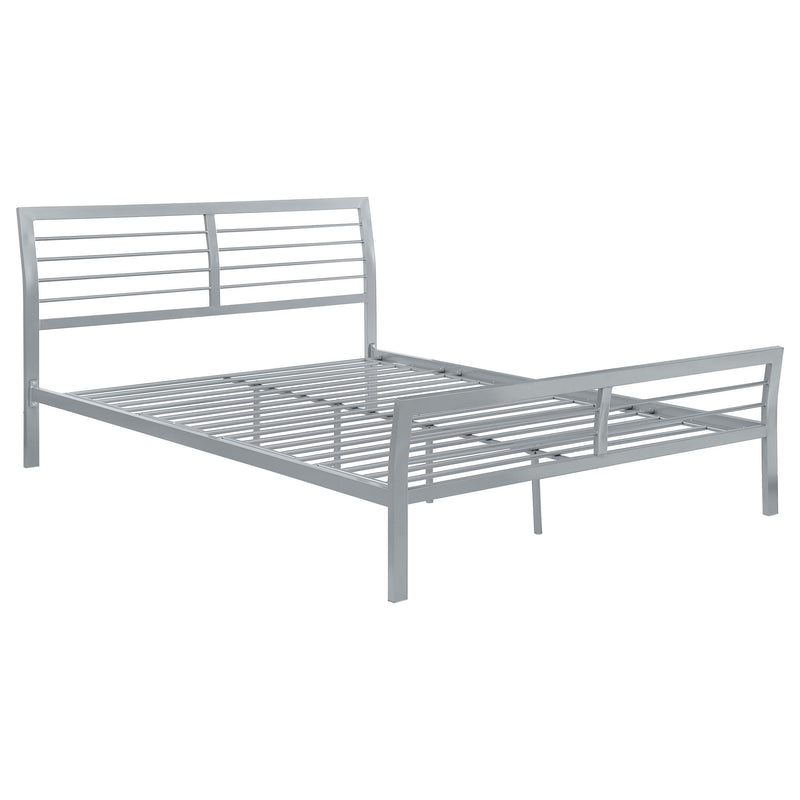 Coaster Furniture Cooper 300201Q Metal Queen Open Frame Bed - Silver IMAGE 1