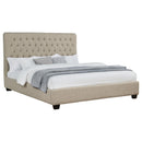  Coaster Furniture Chloe 300007KW Upholstered California King Panel Bed - Oatmeal IMAGE 2