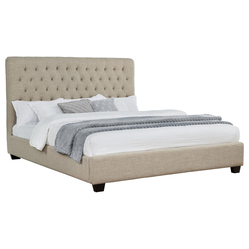  Coaster Furniture Chloe 300007KW Upholstered California King Panel Bed - Oatmeal IMAGE 2