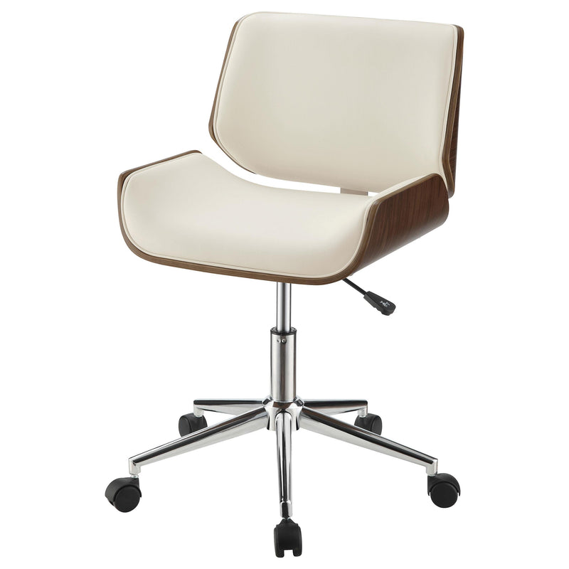  Coaster Furniture Addington 800613 Upholstered Adjustable Office Desk Chair - Ecru IMAGE 3