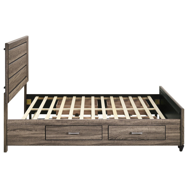 Coaster Furniture Kauffman 204190Q Wood Queen Storage Panel Bed - Washed Taupe IMAGE 8