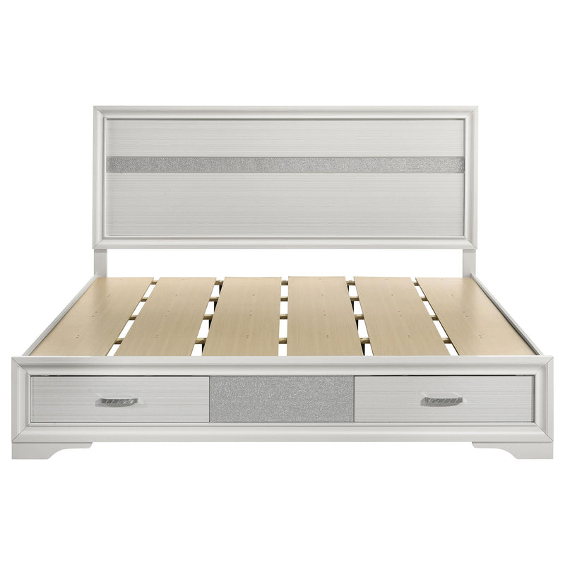 Coaster Furniture Miranda 205111KW 51-inch Wood California King Storage Panel Bed - White IMAGE 3