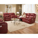  Southern Motion Inspire Power Leather Recliner with Wall Recline Inspire 6850P Wall Hugger Recliner with Power Headrest Red IMAGE 2