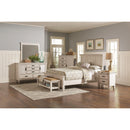 Coaster Furniture Franco 205331KE Wood Eastern King Panel Bed - Distressed White IMAGE 2