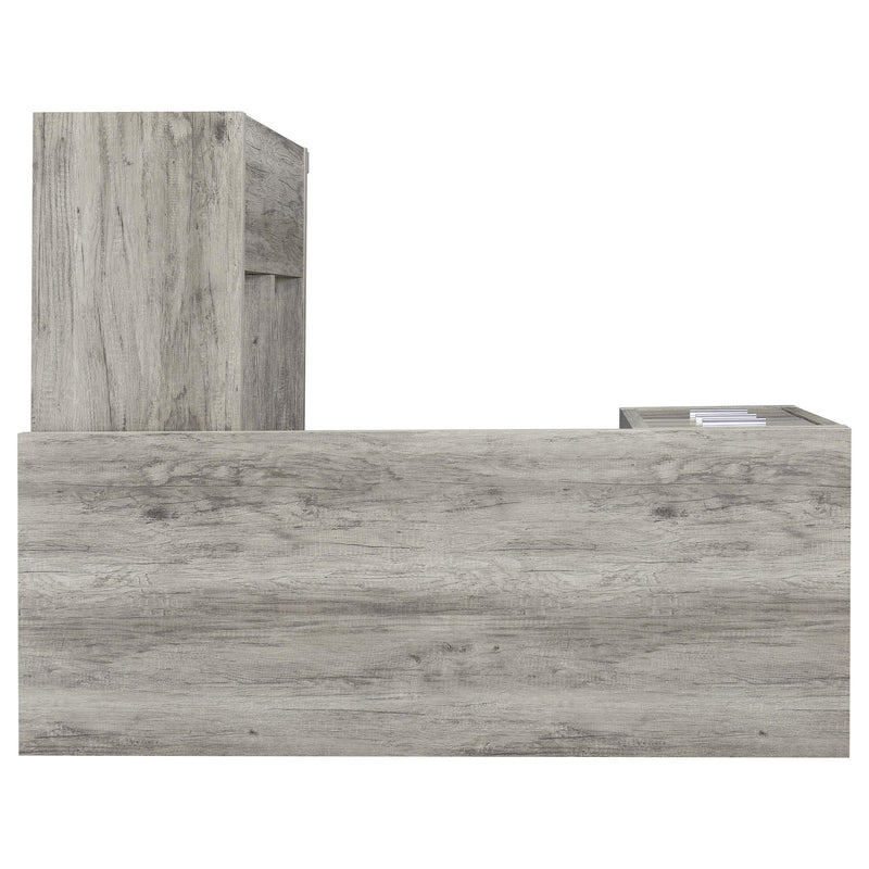 Coaster Furniture Yvette 801516 60-inch 3-Drawer L-Shape Computer Desk - Grey Driftwood IMAGE 9