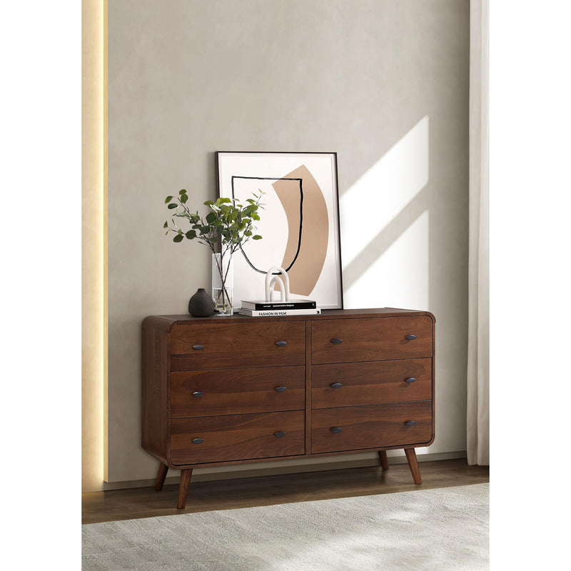 Coaster Furniture Robyn 205133 6-Drawer Bedroom Dresser - Dark Walnut IMAGE 9