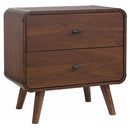  Coaster Furniture Robyn 205132 2-Drawer Nightstand Bedside Table - Dark Walnut IMAGE 1