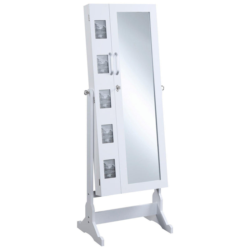  Coaster Furniture Doyle 904031 Cheval Mirror with Jewelry Storage - White IMAGE 1