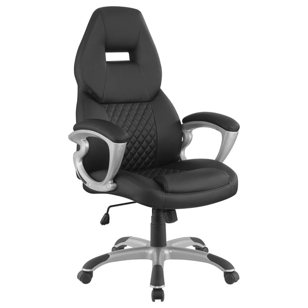  Coaster Furniture Bruce 801296 Upholstered Adjustable Home Office Desk Chair - Black IMAGE 1