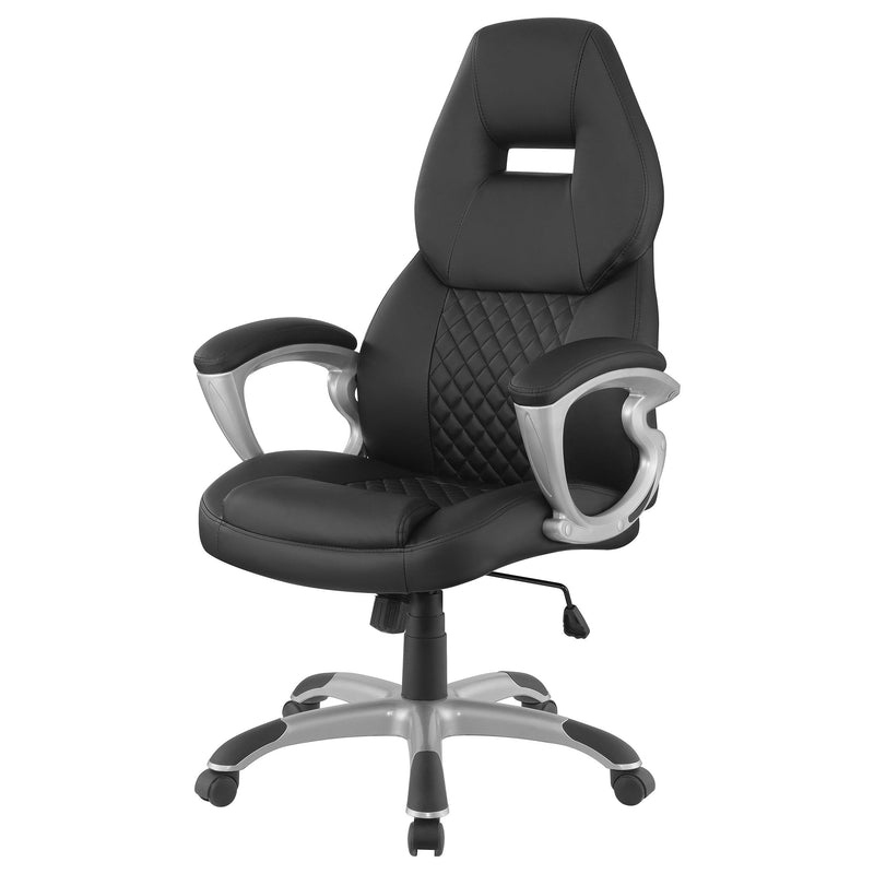  Coaster Furniture Bruce 801296 Upholstered Adjustable Home Office Desk Chair - Black IMAGE 3
