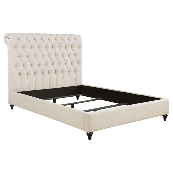  Coaster Furniture Devon 300525F 57-inch Upholstered Full Panel Bed - Beige IMAGE 1