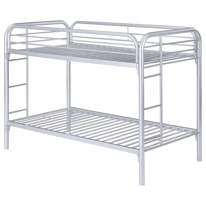 Coaster Furniture Morgan 2256V Metal Twin Over Twin Bunk Bed - Silver IMAGE 3