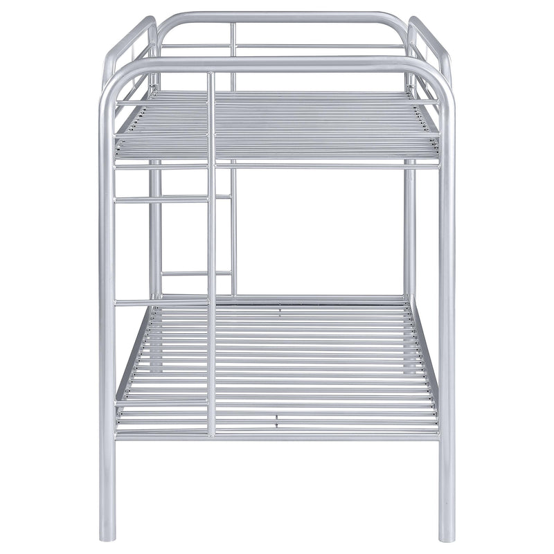 Coaster Furniture Morgan 2256V Metal Twin Over Twin Bunk Bed - Silver IMAGE 4