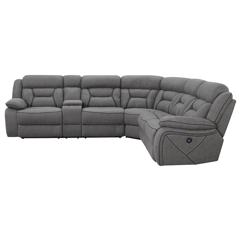 Coaster Furniture Higgins Power Reclining Leather Look 4 pc Sectional 600370 IMAGE 3