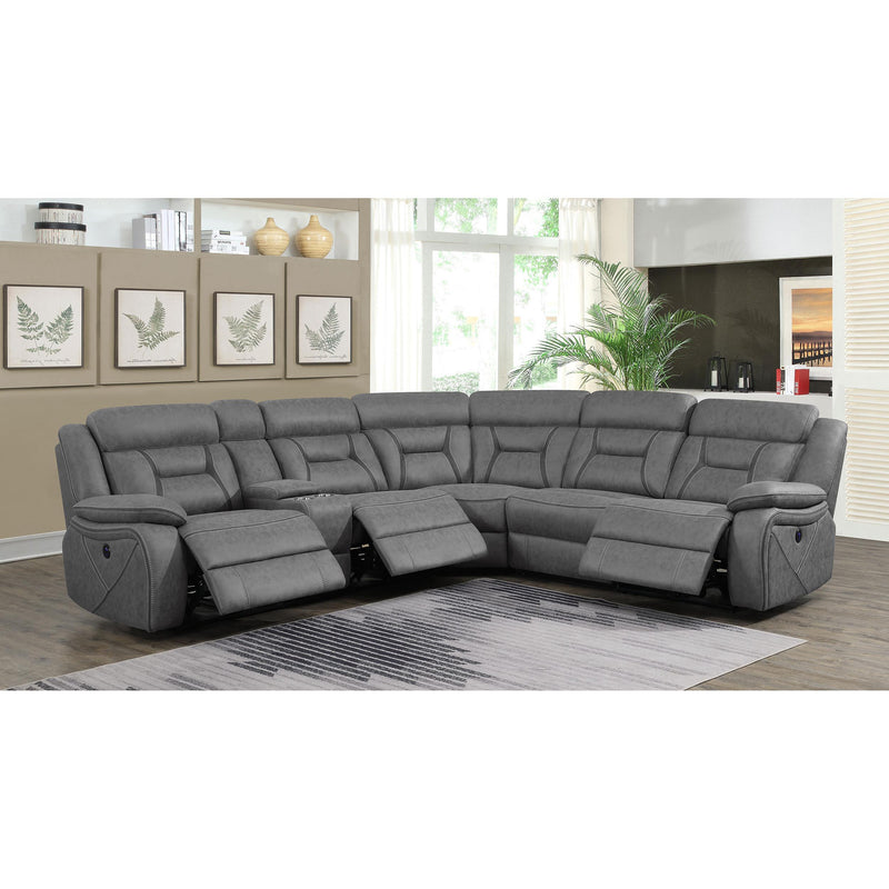 Coaster Furniture Higgins Power Reclining Leather Look 4 pc Sectional 600370 IMAGE 7