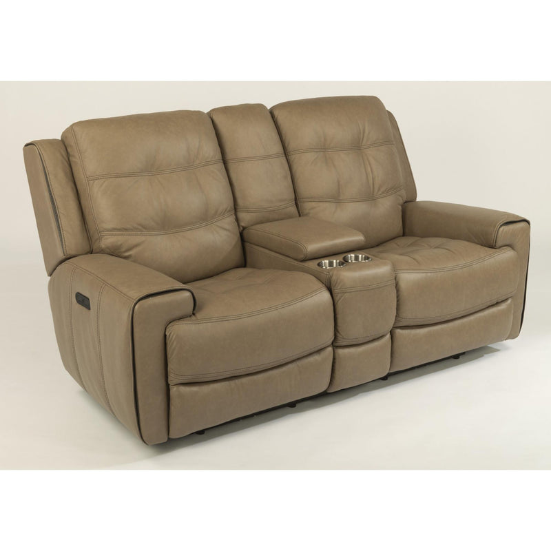 Flexsteel Wicklow Power Reclining Leather Match Loveseat 1681-64PH 326-82 IMAGE 2