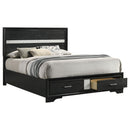  Coaster Furniture Miranda 206361Q 51-inch Wood Queen Storage Panel Bed - Black IMAGE 2