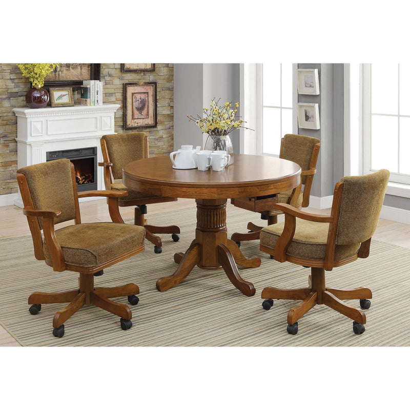  Coaster Furniture Mitchell 100951 Round Dining and Billiard Poker Game Table - Amber IMAGE 5