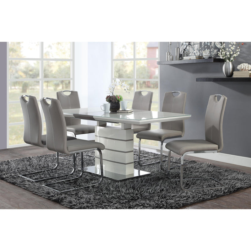 Homelegance Glissand Dining Table with Glass Top and Pedestal Base 5599-71* IMAGE 4