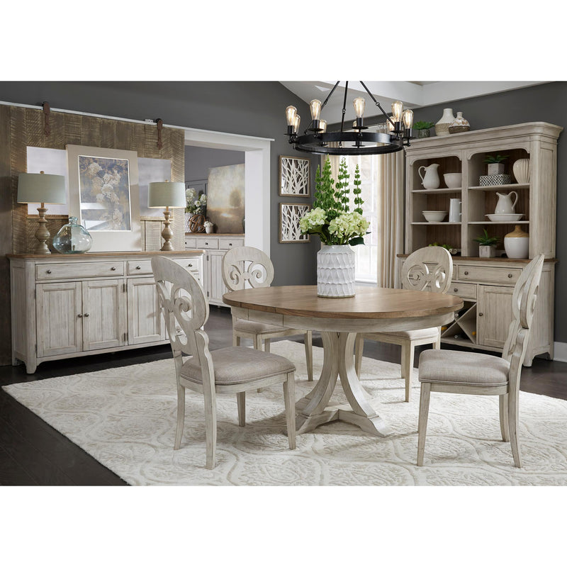 Liberty Furniture Industries Inc. Oval Farmhouse Reimagined Counter Height Dining Table with Pedestal Base 652-DR-PDS IMAGE 8