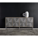 Hooker Furniture 638-85316-LTGY Melange Zola Four-Door Credenza IMAGE 3