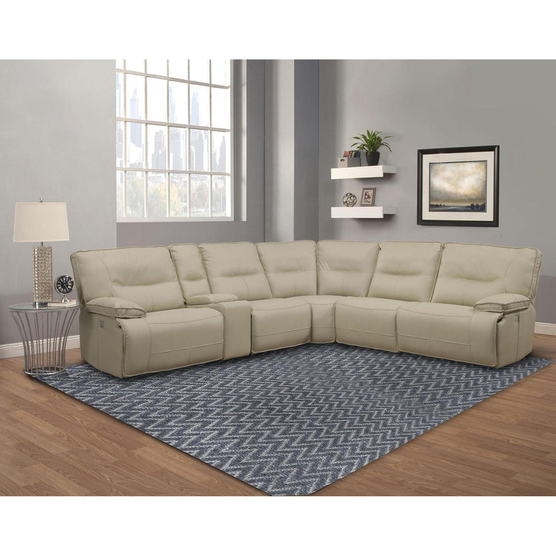 Parker Living Spartacus MSPA-PACKA(H)-OYS Oyster 6 Piece Modular Power Reclining Sectional with Power Adjustable Headrests