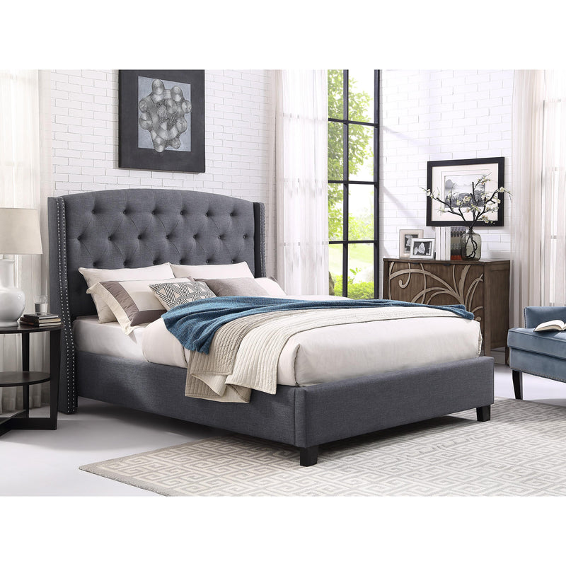  Crown Mark Eva Queen Upholstered Platform Bed 5111GY-Q-HBFB/5111GY-KQ-RAIL IMAGE 4