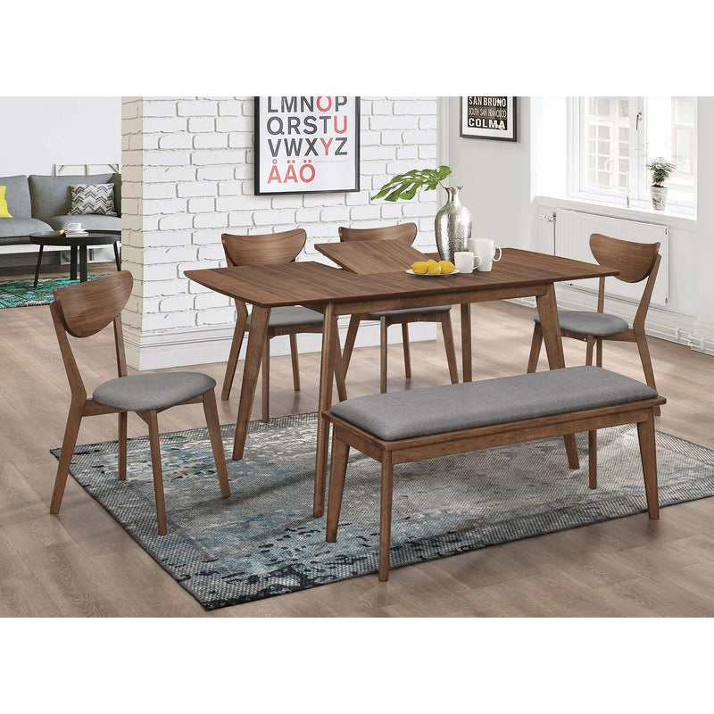  Coaster Furniture Alfredo 108080 63-inch Extension Leaf Dining Table - Natural Walnut IMAGE 5