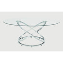  Coaster Furniture Warren 722373 3-piece Oval Glass Top Coffee Table Set - Chrome IMAGE 3