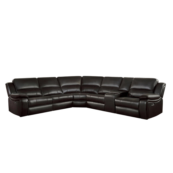 Homelegance Falun Power Reclining Leather Match 6 pc Sectional 8260DB*6PW IMAGE 1