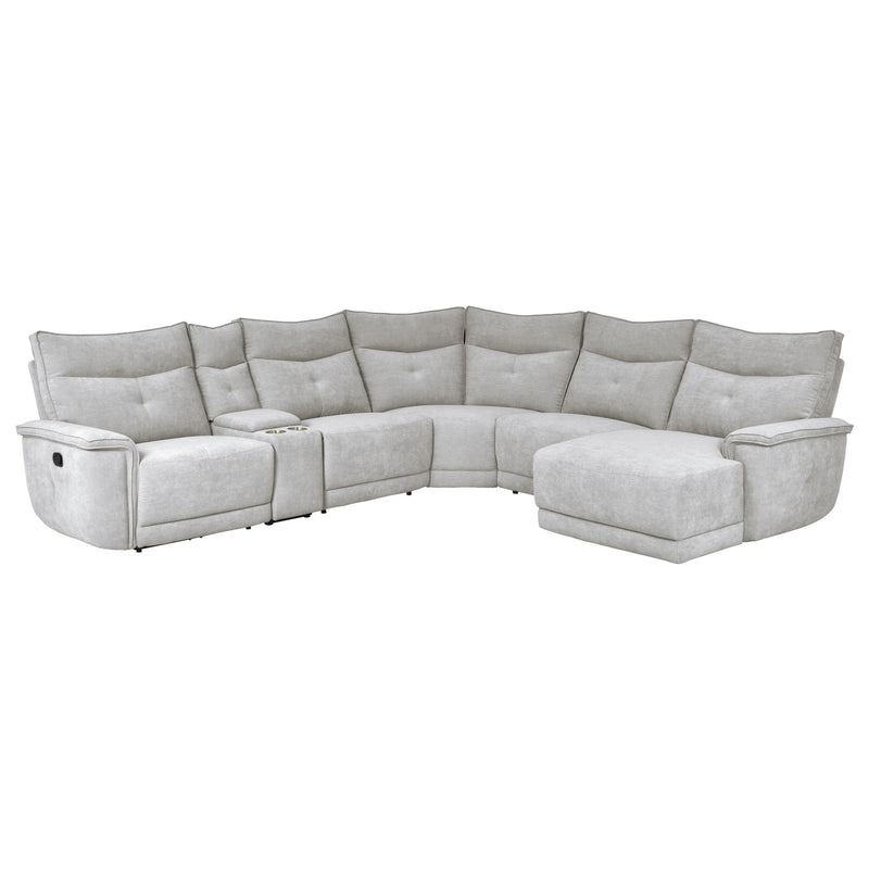 Homelegance Tesoro Reclining Fabric 6 pc Sectional 9509MGY*6LR5R IMAGE 1