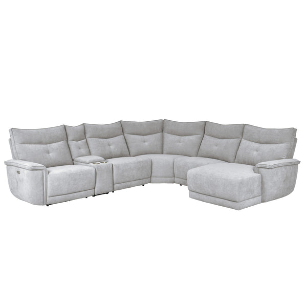 Homelegance Tesoro Power Reclining Fabric 6 pc Sectional 9509MGY*6LRPWH5R IMAGE 1