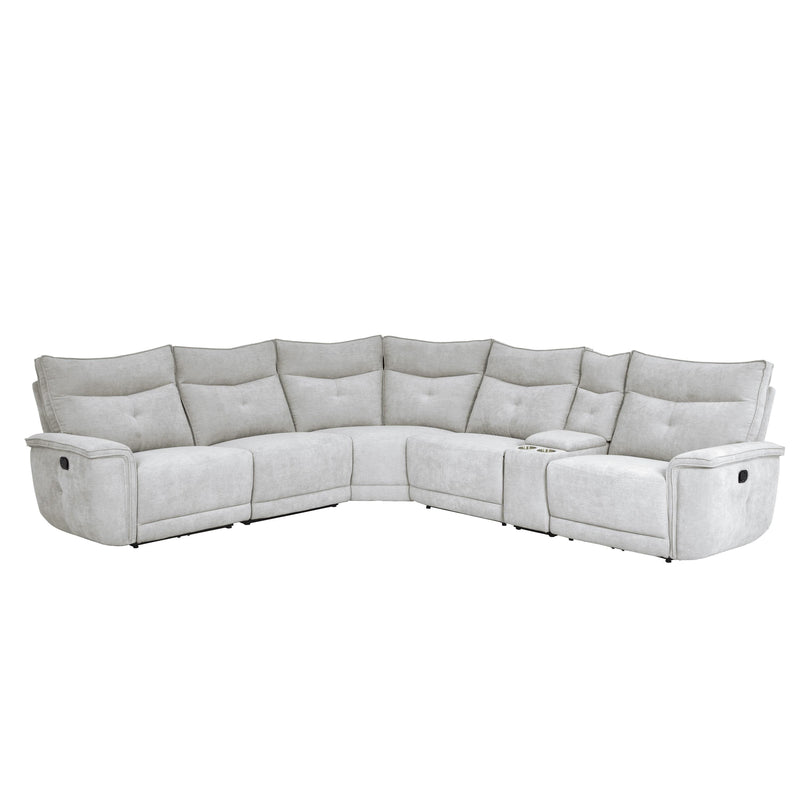 Homelegance Tesoro Reclining Fabric 6 pc Sectional 9509MGY*6LRRR IMAGE 1