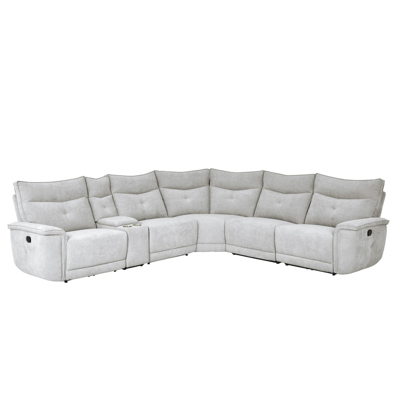 Homelegance Tesoro Reclining Fabric 6 pc Sectional 9509MGY*6LRRR IMAGE 2
