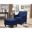Elements International Erica UER080100CA Chair with Chrome Nails - Heirloom Blue IMAGE 2