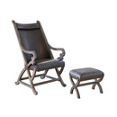 Elements International Hunter LHT140101 Accent Chair and Ottoman - Wire-Brushed Grey IMAGE 1