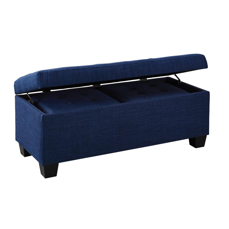 Elements International Ethan UEH080100CA Storage Bench Set - Heirloom Blue IMAGE 3