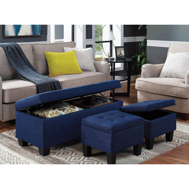 Elements International Ethan UEH080100CA Storage Bench Set - Heirloom Blue IMAGE 4