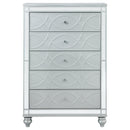  Coaster Furniture Gunnison 223215 5-Drawer Bedroom Chest - Silver Metallic IMAGE 2