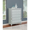 Coaster Furniture Gunnison 223215 5-Drawer Bedroom Chest - Silver Metallic IMAGE 9