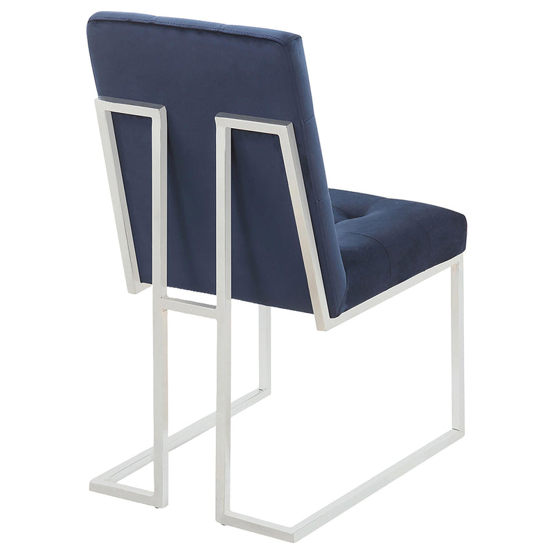 Coaster Furniture Cisco 192494 Velvet Upholstered Dining Side Chair - Chrome (Set of 2) IMAGE 5
