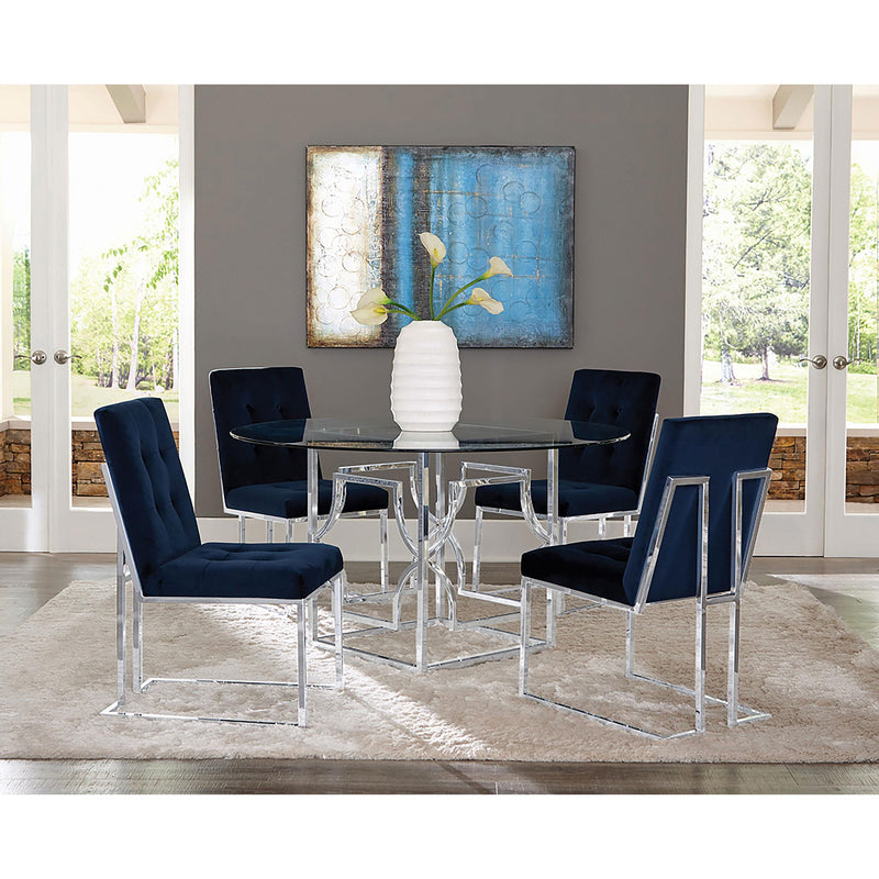 Coaster Furniture Cisco 192494 Velvet Upholstered Dining Side Chair - Chrome (Set of 2) IMAGE 8